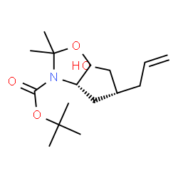 ChemSpider 2D Image | (S)-tert-Butyl 4-((R)-2-(hydroxymethyl)pent-4-en-1-yl)-2,2-dimethyloxazolidine-3-carboxylate | C16H29NO4