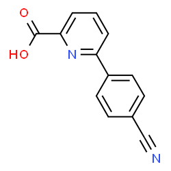 ChemSpider 2D Image | 6-(4-Cyanophenyl)-2-pyridinecarboxylic acid | C13H8N2O2