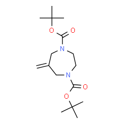 ChemSpider 2D Image | di-tert-butyl 6-methylene-1,4-diazepane-1,4-dicarboxylate | C16H28N2O4