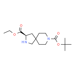 ChemSpider 2D Image | (R)-8-tert-butyl 3-ethyl 2,8-diazaspiro[4.5]decane-3,8-dicarboxylate | C16H28N2O4