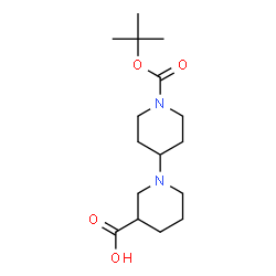 ChemSpider 2D Image | 1'-[(tert-butoxy)carbonyl]-[1,4'-bipiperidine]-3-carboxylic acid | C16H28N2O4
