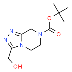ChemSpider 2D Image | 2-Methyl-2-propanyl 3-(hydroxymethyl)-5,6-dihydro[1,2,4]triazolo[4,3-a]pyrazine-7(8H)-carboxylate | C11H18N4O3