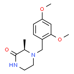 ChemSpider 2D Image | (R)-4-(2,4-Dimethoxybenzyl)-3-methylpiperazin-2-one | C14H20N2O3