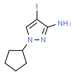 ChemSpider 2D Image | 1-Cyclopentyl-4-iodo-1H-pyrazol-3-amine | C8H12IN3