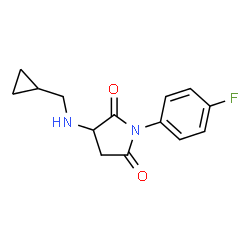 ChemSpider 2D Image | 3-[(Cyclopropylmethyl)amino]-1-(4-fluorophenyl)-2,5-pyrrolidinedione | C14H15FN2O2