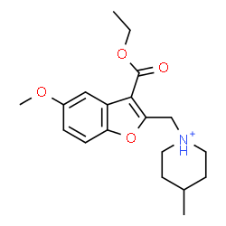 ChemSpider 2D Image | 1-{[3-(Ethoxycarbonyl)-5-methoxy-1-benzofuran-2-yl]methyl}-4-methylpiperidinium | C19H26NO4
