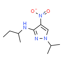 ChemSpider 2D Image | N-sec-Butyl-1-isopropyl-4-nitro-1H-pyrazol-3-amine | C10H18N4O2