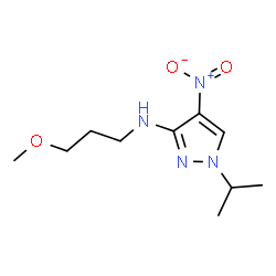 ChemSpider 2D Image | 1-Isopropyl-N-(3-methoxypropyl)-4-nitro-1H-pyrazol-3-amine | C10H18N4O3