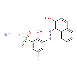 ChemSpider 2D Image | Sodium 5-chloro-2-hydroxy-3-[(E)-(2-hydroxy-1-naphthyl)diazenyl]benzenesulfonate | C16H10ClN2NaO5S