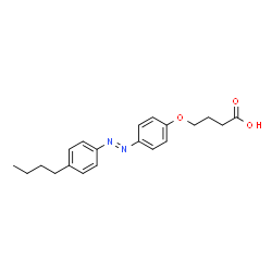 ChemSpider 2D Image | 4-{4-[(E)-(4-Butylphenyl)diazenyl]phenoxy}butanoic acid | C20H24N2O3