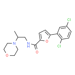 ChemSpider 2D Image | 5-(2,5-Dichlorophenyl)-N-[2-(4-morpholinyl)propyl]-2-furamide | C18H20Cl2N2O3