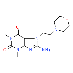 ChemSpider 2D Image | 8-Amino-1,3-dimethyl-7-(2-morpholinoethyl)-1H-purine-2,6(3H,7H)-dione | C13H20N6O3