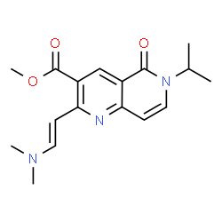 ChemSpider 2D Image | Methyl 2-[(E)-2-(dimethylamino)vinyl]-6-isopropyl-5-oxo-5,6-dihydro-1,6-naphthyridine-3-carboxylate | C17H21N3O3