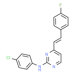 ChemSpider 2D Image | N-(4-Chlorophenyl)-4-[(E)-2-(4-fluorophenyl)vinyl]-2-pyrimidinamine | C18H13ClFN3
