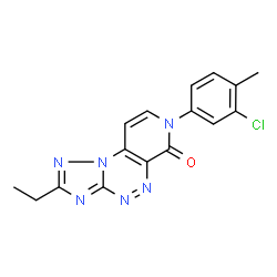 ChemSpider 2D Image | 7-(3-Chloro-4-methylphenyl)-2-ethylpyrido[4,3-e][1,2,4]triazolo[5,1-c][1,2,4]triazin-6(7H)-one | C16H13ClN6O
