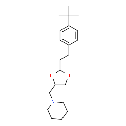 ChemSpider 2D Image | 1-({2-[2-(4-tert-butylphenyl)ethyl]-1,3-dioxolan-4-yl}methyl)piperidine | C21H33NO2