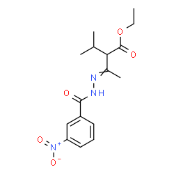 ChemSpider 2D Image | Ethyl 2-isopropyl-3-[(3-nitrobenzoyl)hydrazono]butanoate | C16H21N3O5