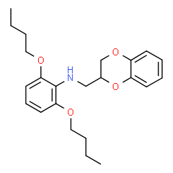 ChemSpider 2D Image | 2,6-Dibutoxy-N-(2,3-dihydro-1,4-benzodioxin-2-ylmethyl)aniline | C23H31NO4