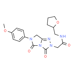 ChemSpider 2D Image | 2-[6-(4-Methoxyphenyl)-3,5-dioxo-6,7-dihydro-3H-imidazo[5,1-c][1,2,4]triazol-2(5H)-yl]-N-(tetrahydro-2-furanylmethyl)acetamide | C18H21N5O5