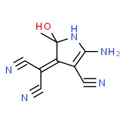 ChemSpider 2D Image | (5-Amino-4-cyano-2-hydroxy-2-methyl-1,2-dihydro-3H-pyrrol-3-ylidene)malononitrile | C9H7N5O