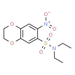 ChemSpider 2D Image | N,N-Diethyl-7-nitro-2,3-dihydro-1,4-benzodioxine-6-sulfonamide | C12H16N2O6S