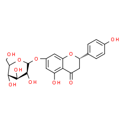 ChemSpider 2D Image | (2S)-5-Hydroxy-2-(4-hydroxyphenyl)-4-oxo-3,4-dihydro-2H-chromen-7-yl (5xi)-alpha-D-glycero-hexopyranoside | C21H22O10