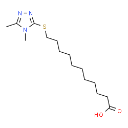 ChemSpider 2D Image | 11-[(4,5-Dimethyl-4H-1,2,4-triazol-3-yl)sulfanyl]undecanoic acid | C15H27N3O2S