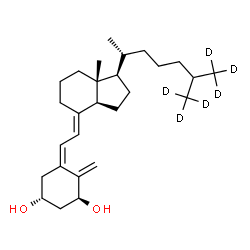 ChemSpider 2D Image | (1S,3R,5Z,7E)-(26,26,26,27,27,27-~2~H_6_)-9,10-Secocholesta-5,7,10-triene-1,3-diol | C27H38D6O2