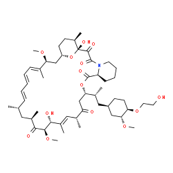 ChemSpider 2D Image | (1R,9S,12S,15R,16E,18R,19R,21R,23S,24E,26E,28E,30S,32S,35R)-1,18-Dihydroxy-12-{(2R)-1-[(1R,3R,4R)-4-(2-hydroxyethoxy)-3-methoxycyclohexyl]-2-propanyl}-19,30-dimethoxy-15,17,21,23,29,35-hexamethyl-11,3
6-dioxa-4-azatricyclo[30.3.1.0~4,9~]hexatriaconta-16,24,26,28-tetraene-2,3,10,14,20-pentone | C53H83NO14