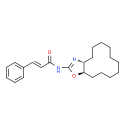 ChemSpider 2D Image | (2E)-N-[(3aR,13aR)-3a,4,5,6,7,8,9,10,11,12,13,13a-Dodecahydrocyclododeca[d][1,3]oxazol-2-yl]-3-phenylacrylamide | C22H30N2O2