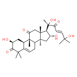 ChemSpider 2D Image | (2S,4R,8xi,9beta,16alpha,23E)-2,16,20,25-Tetrahydroxy-9,10,14-trimethyl-4,9-cyclo-9,10-secocholesta-5,23-diene-1,11,22-trione | C30H44O7