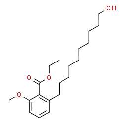 ChemSpider 2D Image | Ethyl 2-(10-hydroxydecyl)-6-methoxybenzoate | C20H32O4