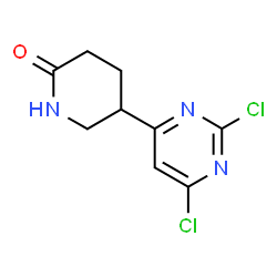 ChemSpider 2D Image | 5-(2,6-Dichloro-4-pyrimidinyl)-2-piperidinone | C9H9Cl2N3O