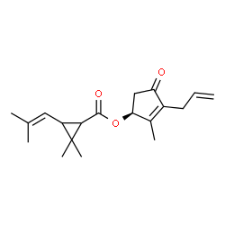 ChemSpider 2D Image | (1S)-3-Allyl-2-methyl-4-oxo-2-cyclopenten-1-yl 2,2-dimethyl-3-(2-methyl-1-propen-1-yl)cyclopropanecarboxylate | C19H26O3
