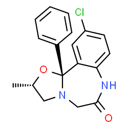 ChemSpider 2D Image | (2S,11bR)-10-Chloro-2-methyl-11b-phenyl-2,3,7,11b-tetrahydro[1,3]oxazolo[3,2-d][1,4]benzodiazepin-6(5H)-one | C18H17ClN2O2