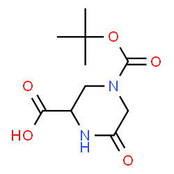ChemSpider 2D Image | 4-(tert-Butoxycarbonyl)-6-oxopiperazine-2-carboxylic acid | C10H16N2O5