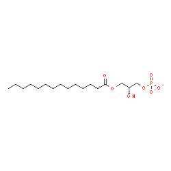 ChemSpider 2D Image | (2R)-2-Hydroxy-3-(tetradecanoyloxy)propyl phosphate | C17H33O7P
