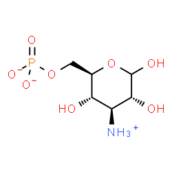ChemSpider 2D Image | 3-Ammonio-3-deoxy-6-O-phosphonato-D-glucopyranose | C6H13NO8P