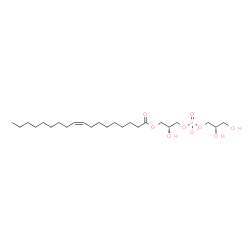 ChemSpider 2D Image | (2S)-2,3-Dihydroxypropyl (2R)-2-hydroxy-3-[(9Z)-9-octadecenoyloxy]propyl phosphatato | C24H46O9P