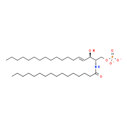 ChemSpider 2D Image | (2S,3R,4E)-3-Hydroxy-2-(palmitoylamino)-4-octadecen-1-yl phosphatato(2-) | C34H66NO6P