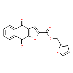 ChemSpider 2D Image | 2-Furylmethyl 4,9-dioxo-4,9-dihydronaphtho[2,3-b]furan-2-carboxylate | C18H10O6