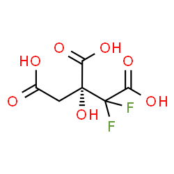 ChemSpider 2D Image | (2R)-1,1-Difluoro-2-hydroxy-1,2,3-propanetricarboxylic acid | C6H6F2O7