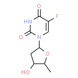 ChemSpider 2D Image | 1-(2,5-Dideoxypentofuranosyl)-5-fluoro-2,4(1H,3H)-pyrimidinedione | C9H11FN2O4