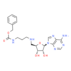 ChemSpider 2D Image | 5'-[(3-{[(Benzyloxy)carbonyl]amino}propyl)amino]-5'-deoxyadenosine | C21H27N7O5