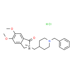 ChemSpider 2D Image | 2-[(1-Benzyl-4-piperidinyl)methyl]-5,6-dimethoxy-1-(2-~14~C)indanone hydrochloride (1:1) | C2314CH30ClNO3