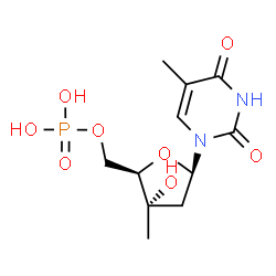 ChemSpider 2D Image | 3'-C-Methylthymidine 5'-(dihydrogen phosphate) | C11H17N2O8P