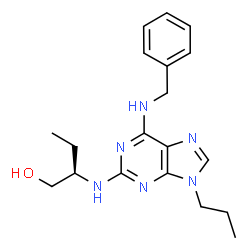 ChemSpider 2D Image | (2R)-2-{[6-(Benzylamino)-9-propyl-9H-purin-2-yl]amino}-1-butanol | C19H26N6O
