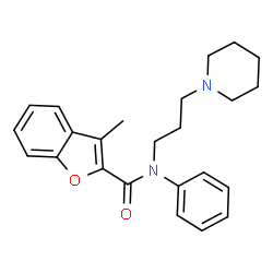 ChemSpider 2D Image | 3-Methyl-N-phenyl-N-[3-(1-piperidinyl)propyl]-1-benzofuran-2-carboxamide | C24H28N2O2