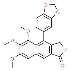 ChemSpider 2D Image | 4-(1,3-Benzodioxol-5-yl)-5,6,7-trimethoxynaphtho(2,3-c)furan-1(3H)-one | C22H18O7