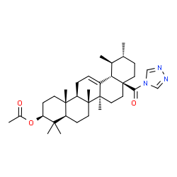 ChemSpider 2D Image | (3beta)-28-Oxo-28-(4H-1,2,4-triazol-4-yl)urs-12-en-3-yl acetate | C34H51N3O3